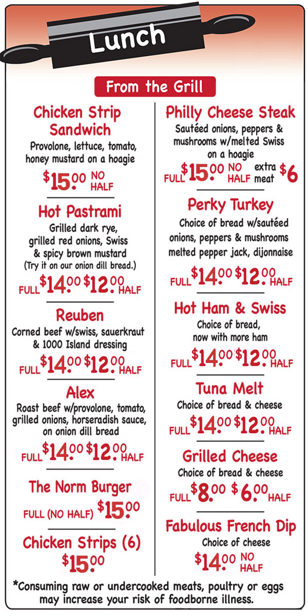 Mama Macs Menu From the Grill