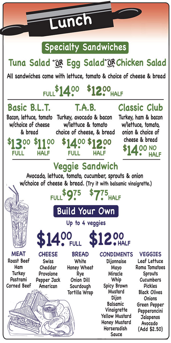 Mama Macs Menu Specialty Sandwiches